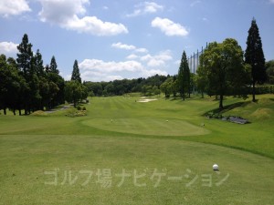 1番ホール、レギュラーティからの眺め