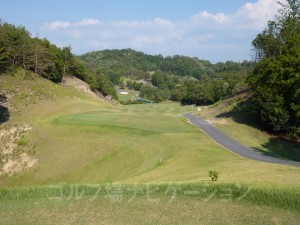 ティショットはかなりの打ち下し。左右は狭い。