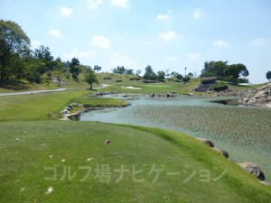 レディスティからの眺め。女性も池越えです。