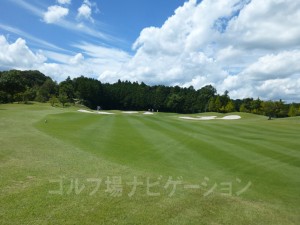 セカンドからはやや打ち上げ。グリーン面が見えないので距離感が難しい。