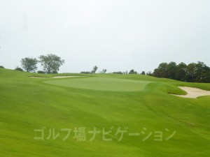 グリーンはかなり広く、2段グリーン