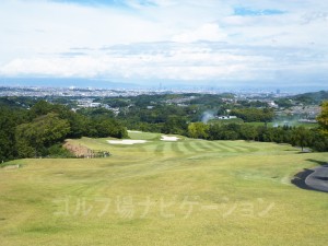 フェアウェイがやや狭いので注意。グリーンまで下りです。