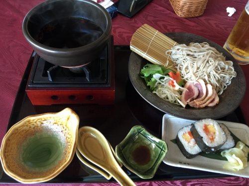 鴨せいろ蕎麦と巻き寿司